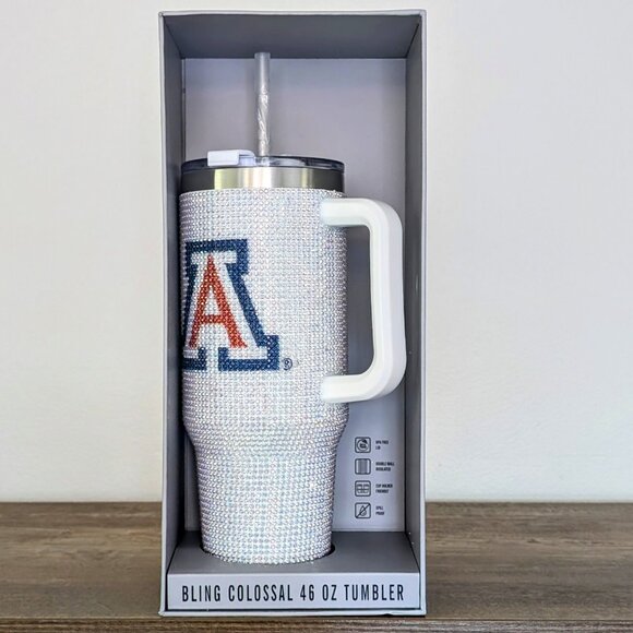 U of A Bling Colossal 46oz LIMITED EDITION Steel Tumbler Rhinestones ~NWT - Picture 3 of 5